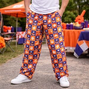 Clemson University Tigers Casual Costume Pants Orange Purple College Vintage Y2K
